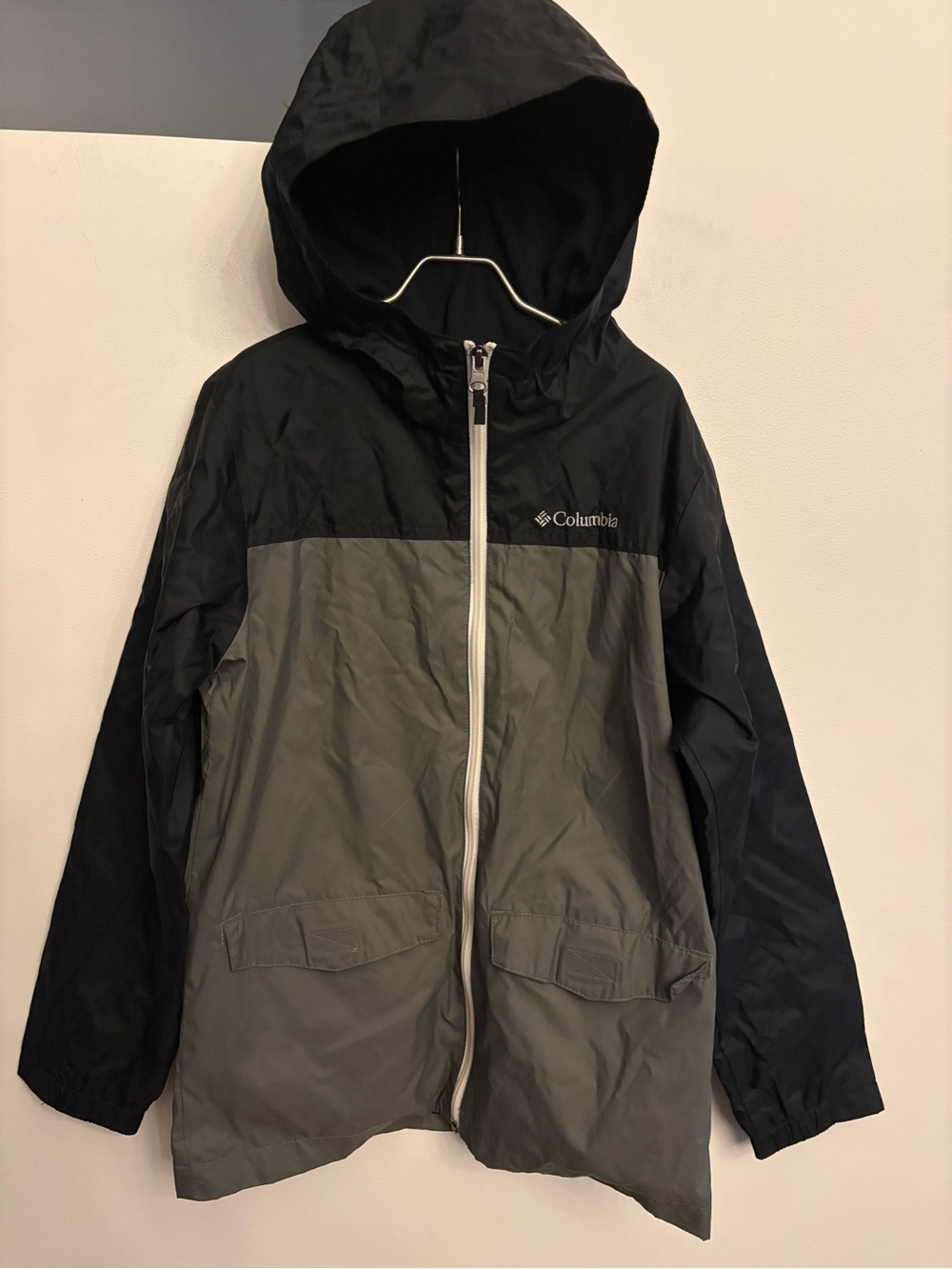 Columbia Kids Two-Tone Black and Gray Hooded Rain - Zilla Jacket